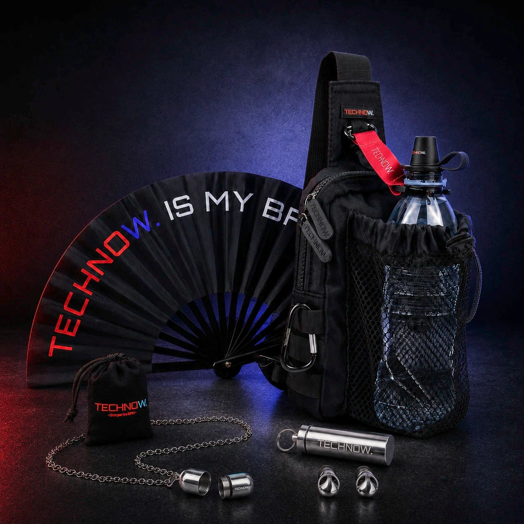 Kit 170 BPM TECHNOW avec sacoche, éventail, collier LOCK et bouchons d’oreille